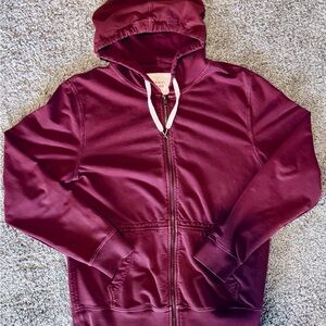 The Normal Brand Men's Full Zip Hoodie Medium Maroon Long Sleeve French Terry